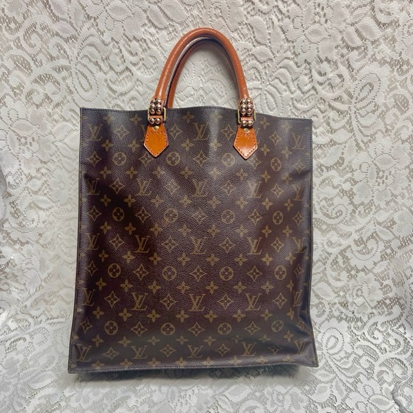 Vintage LouisVuitton BrownMono Coated Canvas Sac Plat Tote - Picture 1 of 11